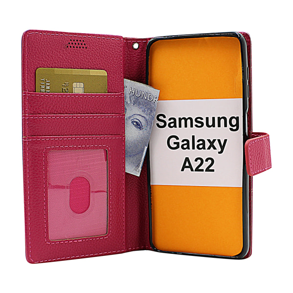 New Standcase Wallet Samsung Galaxy A22 (SM-A225F/DS) Ljusblå