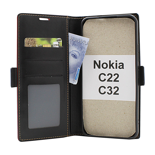 Lyx Standcase Wallet Nokia C22 / C32 Mörkgrön