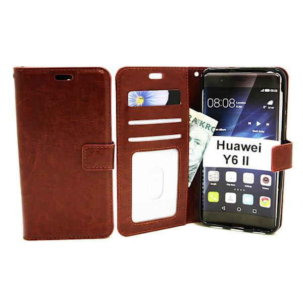Crazy Horse Wallet Huawei Y6 II Brun