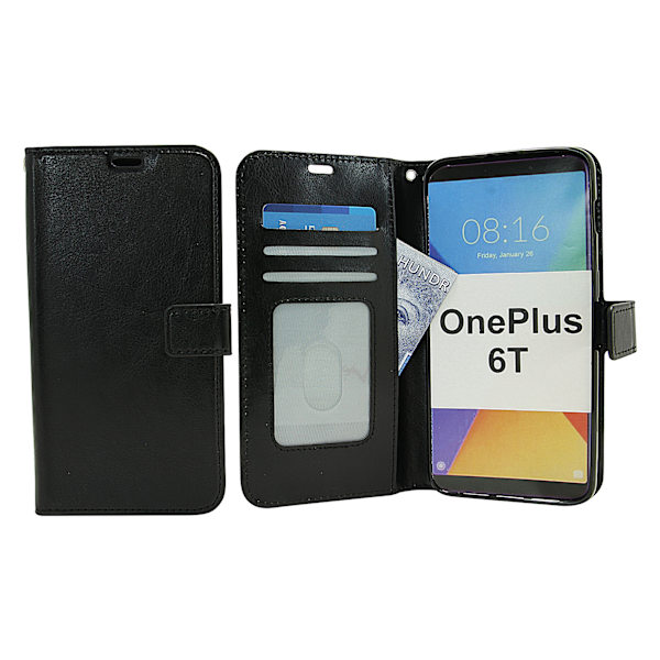 Crazy Horse Wallet OnePlus 6T Svart