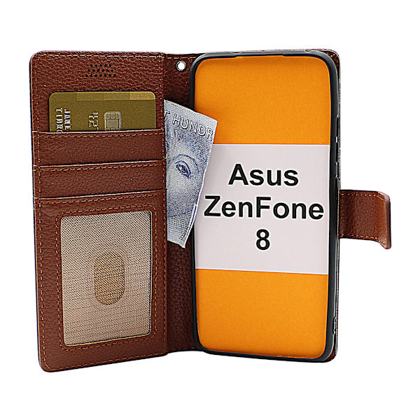 New Standcase Wallet Asus ZenFone 8 (ZS590KS) Svart