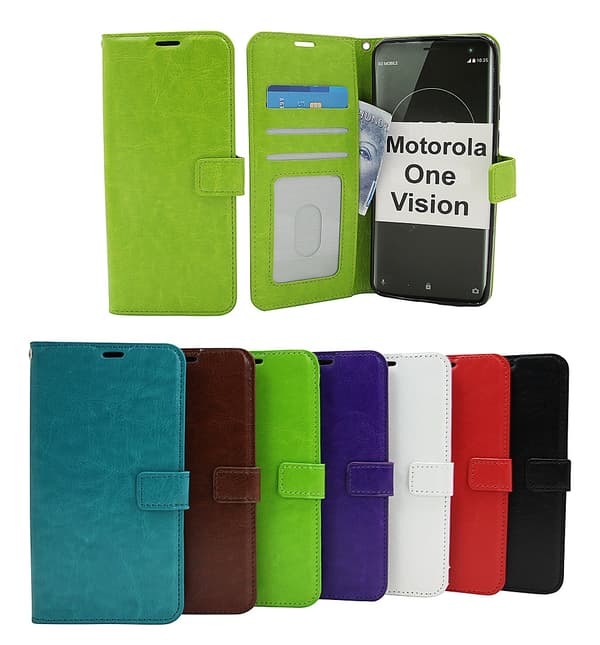 Crazy Horse Wallet Motorola One Vision Lila