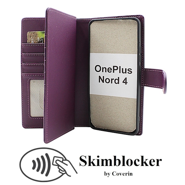 Skimblocker OnePlus Nord 4 5G XL Plånboksfodral Mörklila