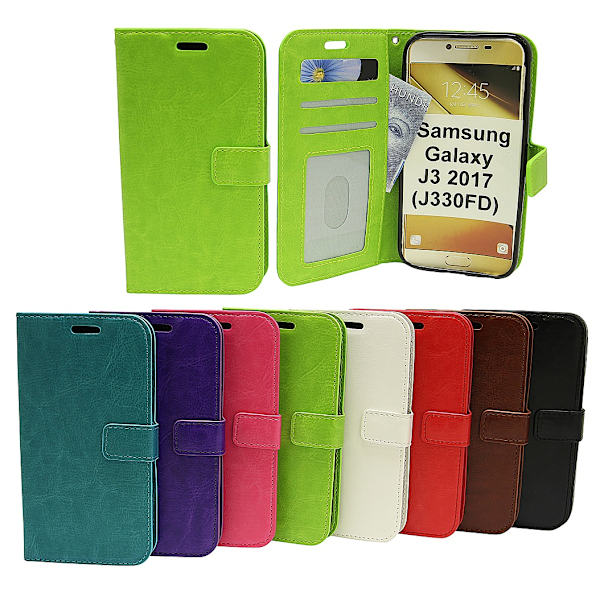Crazy Horse Wallet Samsung Galaxy J3 2017 (J330FD) Grön