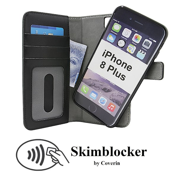 Skimblocker Magnet Wallet iPhone 8 Plus Svart
