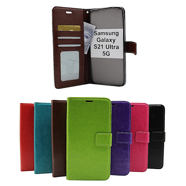 Crazy Horse Wallet Samsung Galaxy S21 Ultra 5G (G998B) Turkos