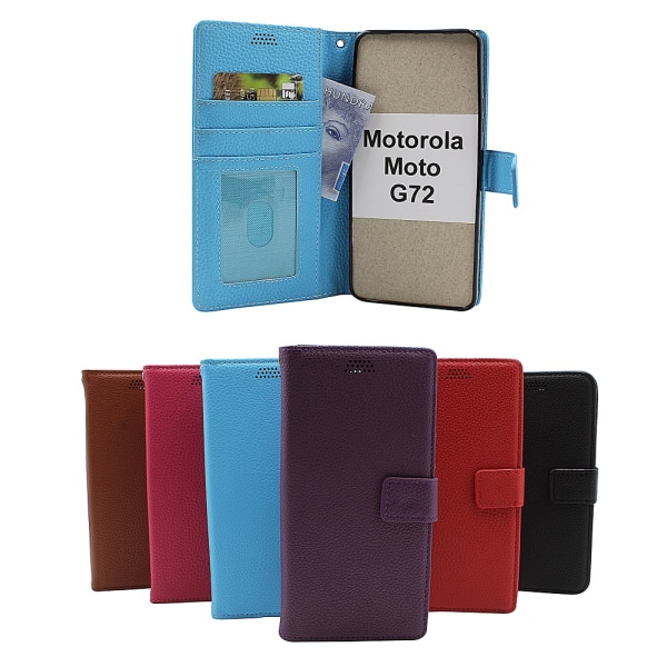 New Standcase Wallet Motorola Moto G72 Röd