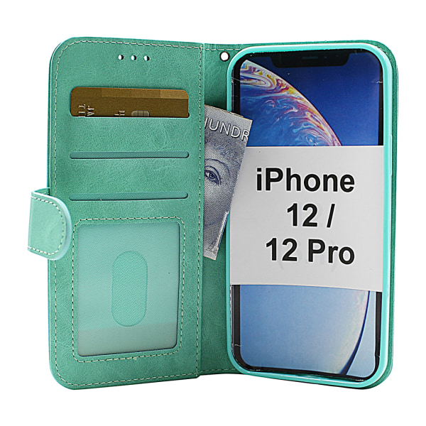 Zipper Standcase Wallet iPhone 12 / 12 Pro (6.1) Ljusrosa