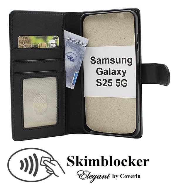 Skimblocker Samsung Galaxy S25 Plånboksfodral Petrol