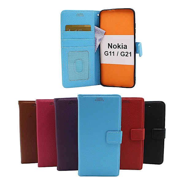 New Standcase Wallet Nokia G11 / G21 Röd