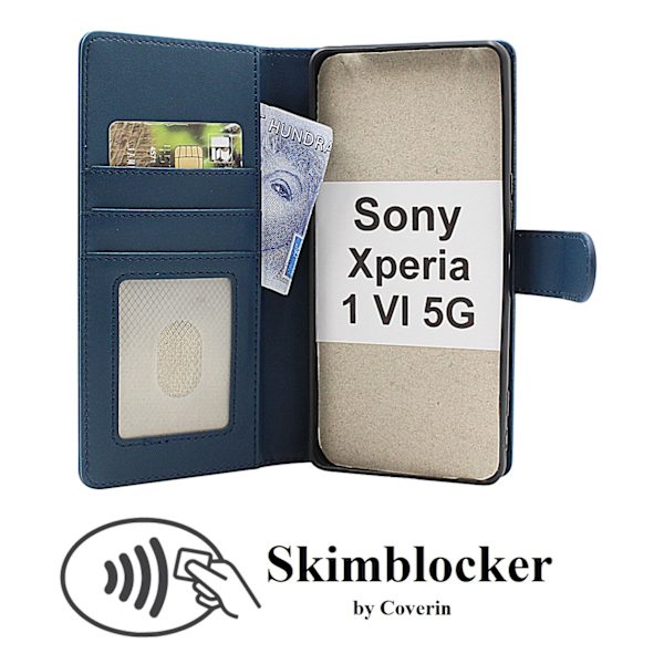 Skimblocker Sony Xperia 1 VI 5G Magnet Plånboksfodral Svart