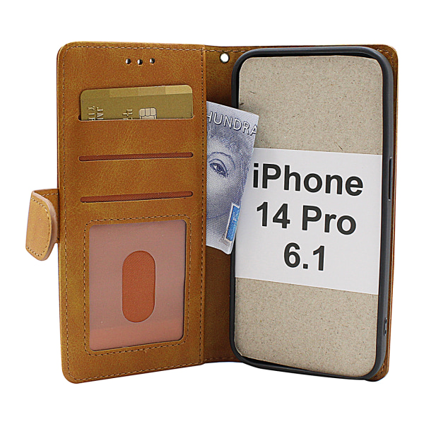 Zipper Standcase Wallet iPhone 14 Pro (6.1) Grå