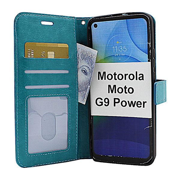 Crazy Horse Wallet Motorola Moto G9 Power Grön