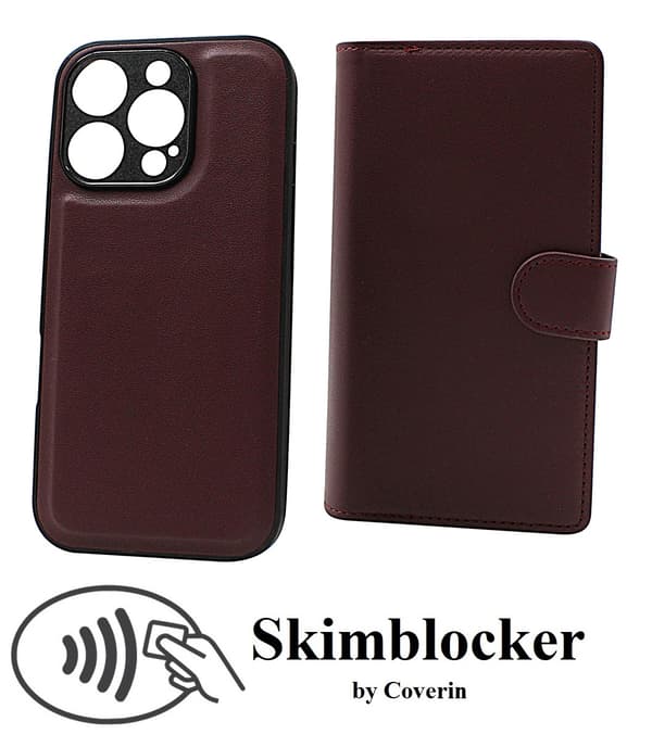 Skimblocker iPhone 16 Pro XL Magnet Plånboksfodral Svart