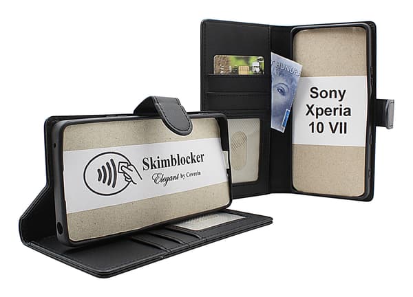 Skimblocker Sony Xperia 10 VII Plånboksfodral Brandy