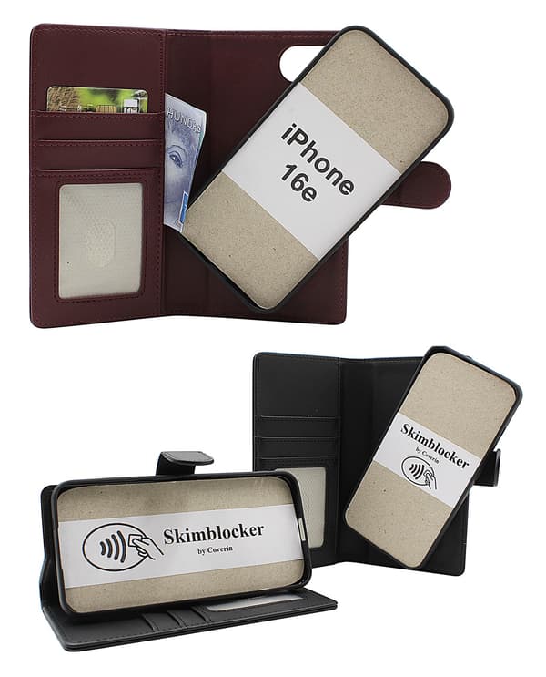 Skimblocker iPhone 16e Magnet Plånboksfodral Svart
