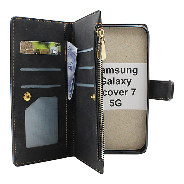 XL Standcase Lyxfodral Samsung Galaxy Xcover7 5G (SM-G556B) Marinblå
