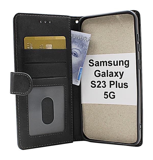 Zipper Standcase Wallet Samsung Galaxy S23 Plus 5G Marinblå