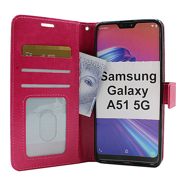 Crazy Horse Wallet Samsung Galaxy A51 5G (A516B/DS) (Svart) Grön