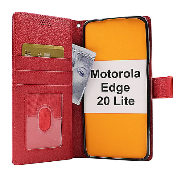 New Standcase Wallet Motorola Edge 20 Lite Röd