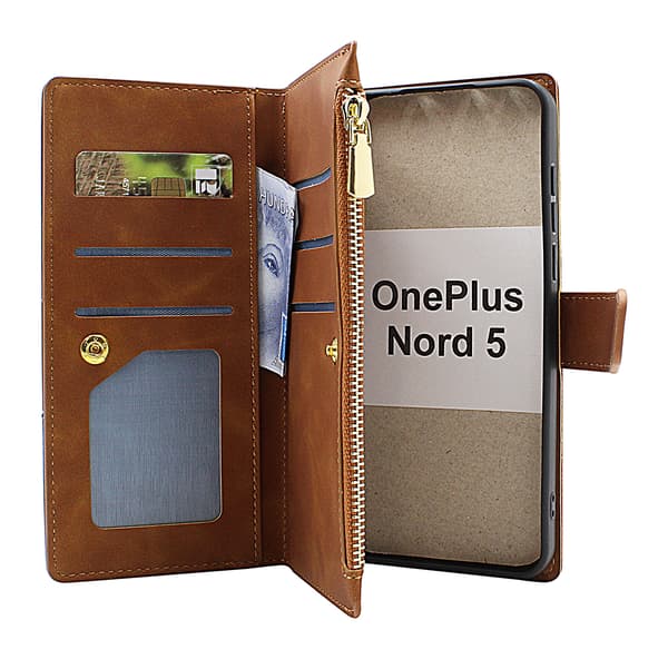 XL OnePlus Nord 5 Lyx Plånboksfodral Marinblå