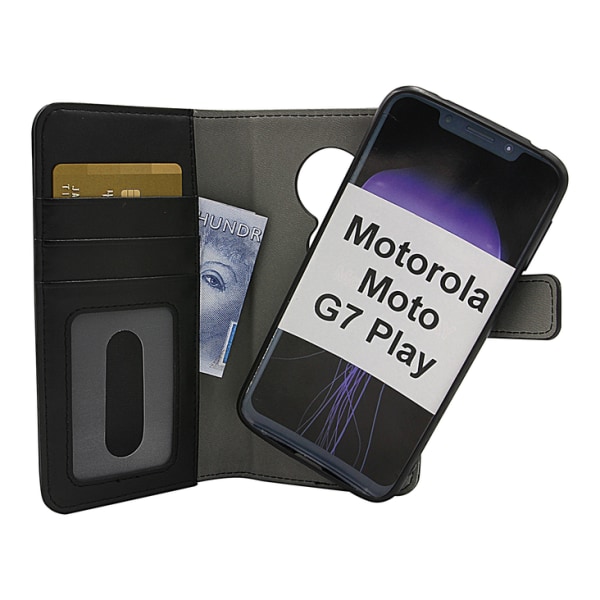 Skimblocker Magnet Wallet Motorola Moto G7 Play Röd