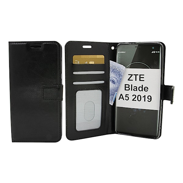 Crazy Horse Wallet ZTE Blade A5 2019 Svart