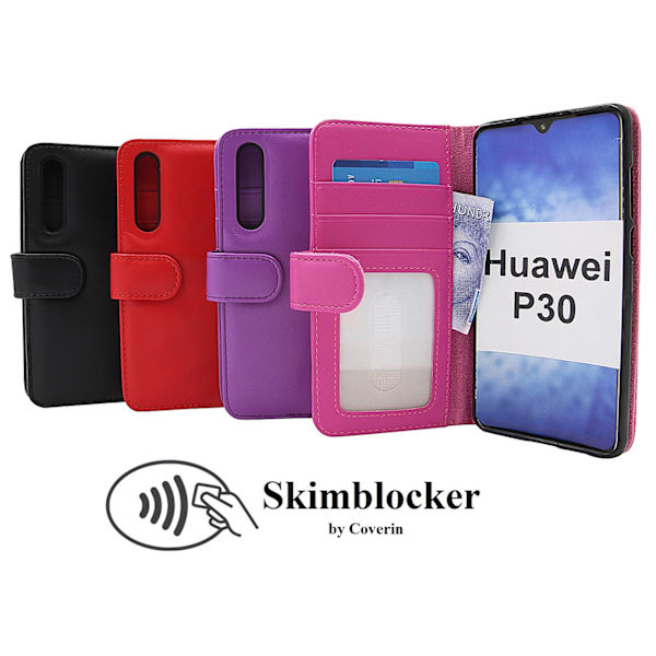 Skimblocker Plånboksfodral Huawei P30 Röd
