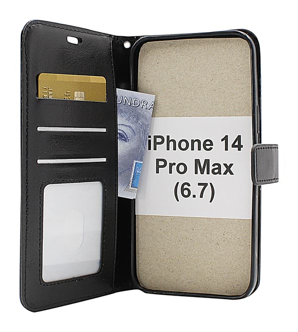 Crazy Horse Wallet iPhone 14 Pro Max (6.7) Röd