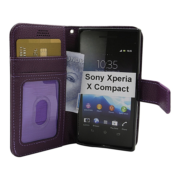 New Standcase Wallet Sony Xperia X Compact (F5321) Svart