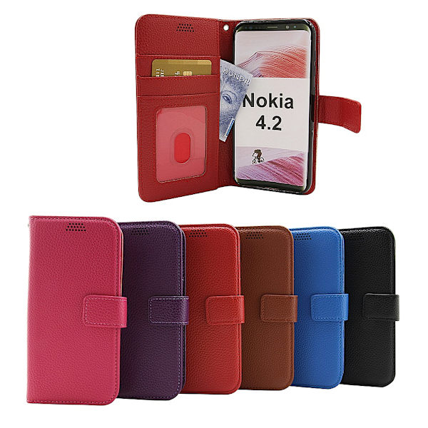 New Standcase Wallet Nokia 4.2 Röd