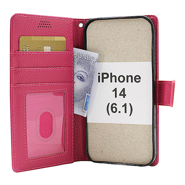 New Standcase Wallet iPhone 14 (6.1) Hotpink