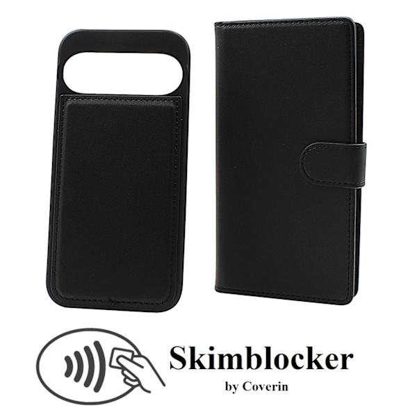 Skimblocker Google Pixel 9 Pro 5G Magnet Plånboksfodral Petrol