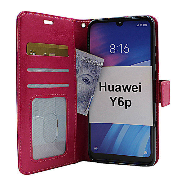 Crazy Horse Wallet Huawei Y6p (Svart) Brun