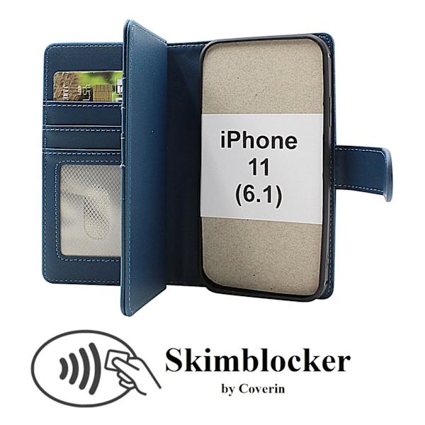 Skimblocker iPhone 11 (6.1) XL Magnet Plånboksfodral