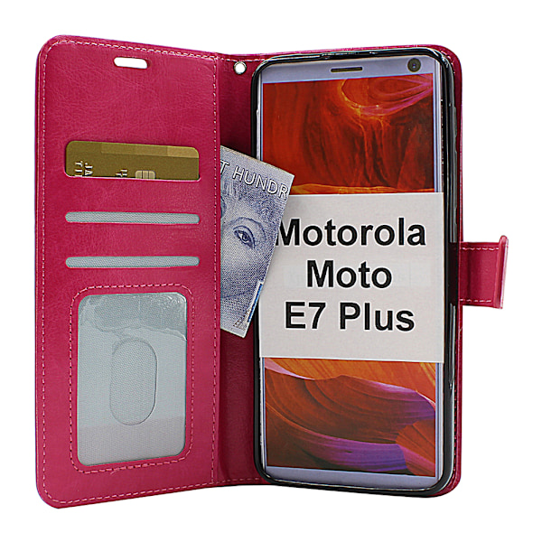 Crazy Horse Wallet Motorola Moto E7 Plus (Svart) Grön