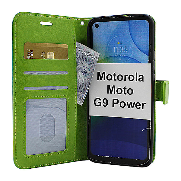 Crazy Horse Wallet Motorola Moto G9 Power Grön