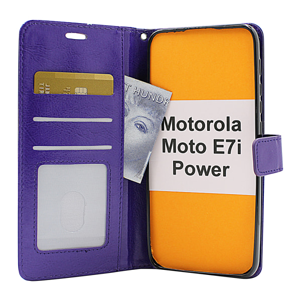 Crazy Horse Wallet Motorola Moto E7i Power Röd