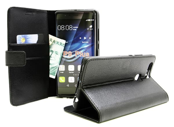Standcase Wallet Huawei P9 Plus Svart