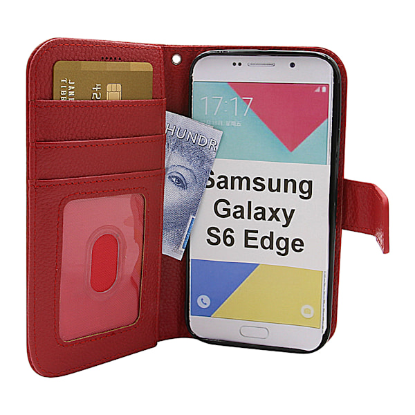 New Standcase Wallet Samsung Galaxy S6 Edge (G925F) Röd