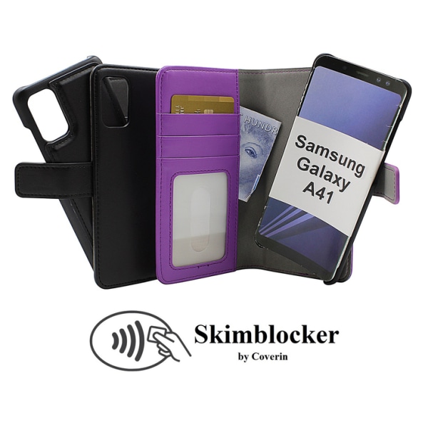 Skimblocker Magnet Wallet Samsung Galaxy A41 Lila