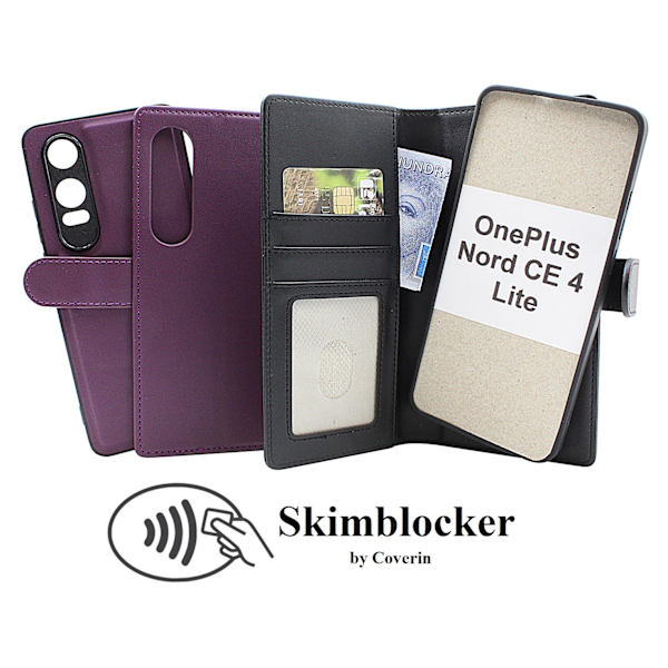 Skimblocker OnePlus Nord CE 4 Lite Magnet Plånboksfodral Svart