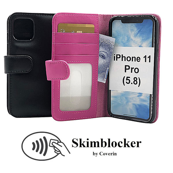 Skimblocker Plånboksfodral iPhone 11 Pro (5.8) Hotpink