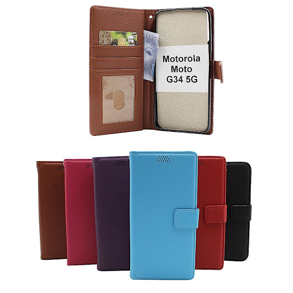 New Standcase Wallet Motorola Moto G34 5G Svart
