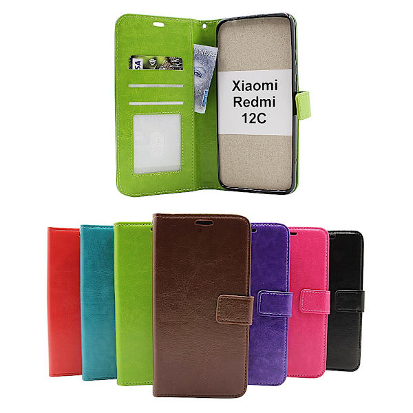 Crazy Horse Wallet Xiaomi Redmi 12C Röd