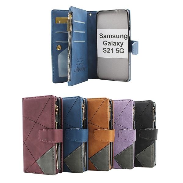 XL Standcase Lyxfodral Samsung Galaxy S21 5G (SM-G991B) Svart