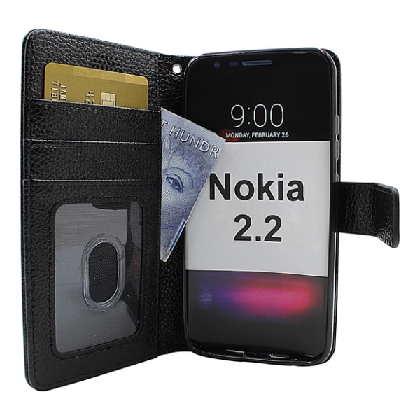 New Standcase Wallet Nokia 2.2 Svart