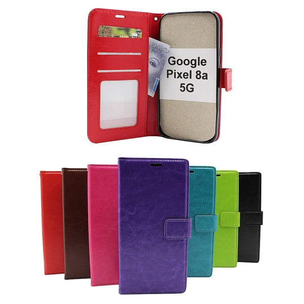 Crazy Horse Wallet Google Pixel 8a 5G Svart