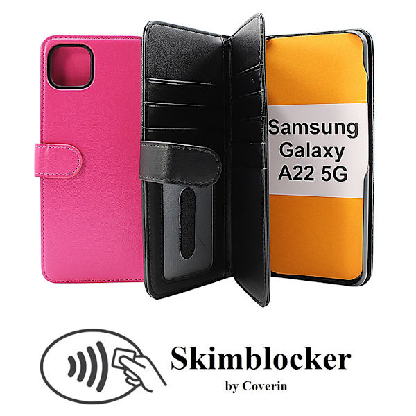Skimblocker XL Wallet Samsung Galaxy A22 5G (SM-A226B) Hotpink