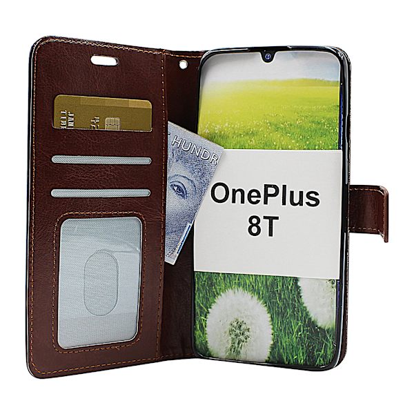 Crazy Horse Wallet OnePlus 8T (Svart) Turkos